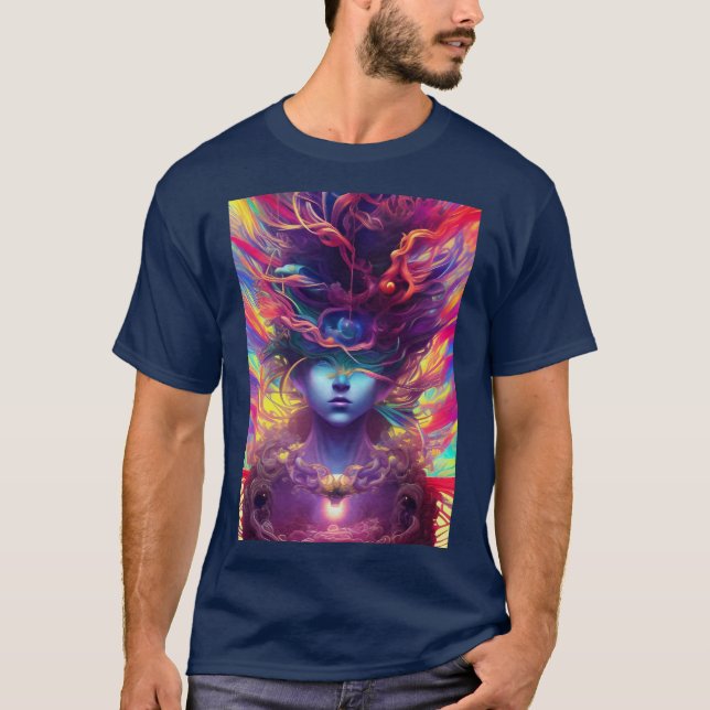 Camiseta rosto de abstrato mulher (Frente)