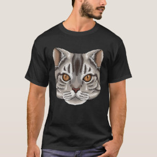 Camiseta Rosto de American Shorthair Fofo Gato American Sho