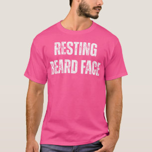 Camiseta Rosto de Barba Descansando Barba Engraçada Homens