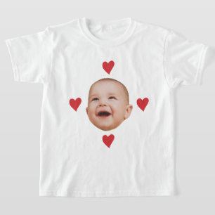 Camiseta Rosto de Bebê Fofo Personalizado Uma Foto