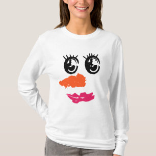 Camiseta Rosto de Boneco de Neve Fofo – Traço Mínimo de Nat