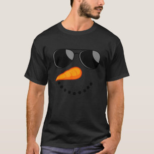 Camiseta Rosto de Boneco de Neve Inverno Mulheres Homens Cr