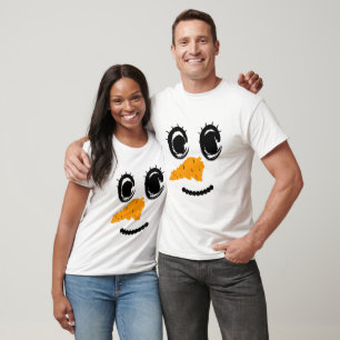 Camiseta Rosto de Boneco de Neve ; Presente de Família Comb