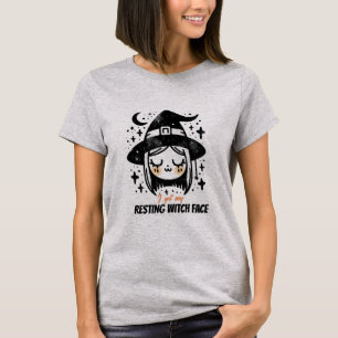 Camiseta Rosto de Bruxa Descansada