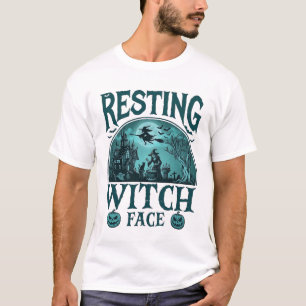 Camiseta Rosto de Bruxa em Repouso Caldeirão de Casa Assomb