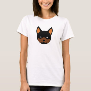 Camiseta Rosto de Cachorro Chibi Fofo Minimalista