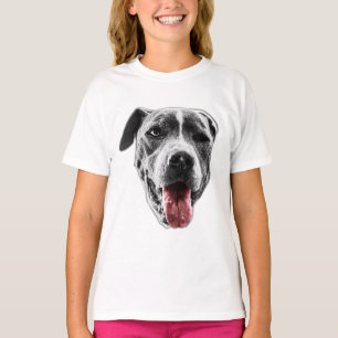 Camiseta Rosto de Cachorro de Tinta da Rua, Língua Vermelha