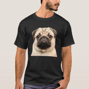 Camiseta Rosto de Cachorro Pug Close Up