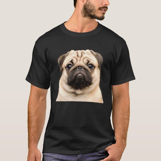 Camiseta Rosto de Cachorro Pug Close Up (Frente)