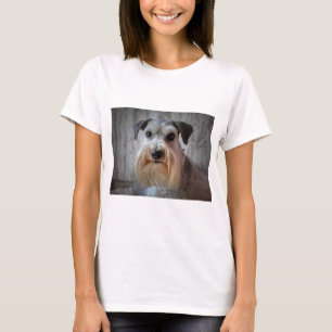 Camiseta Rosto de Cachorro Schnauzer