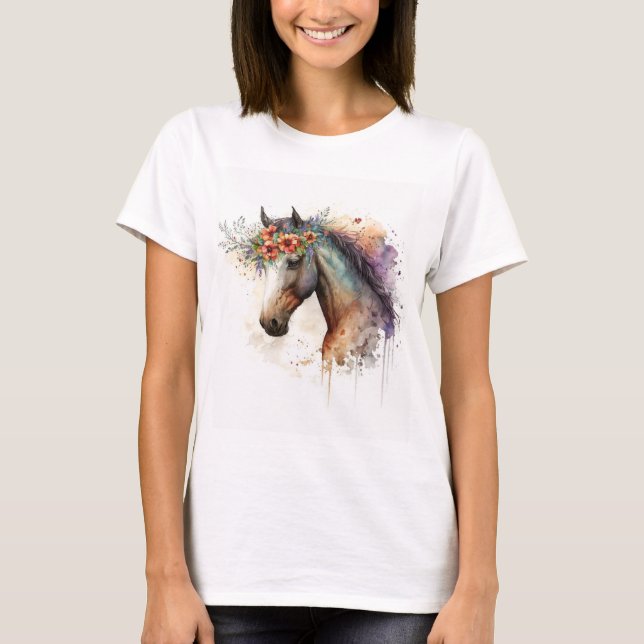 Camiseta Rosto de cavalo com coroa (Frente)