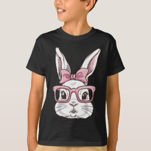 Camiseta Rosto de Coelho com Óculos de Sol Rosa Gravata Bor