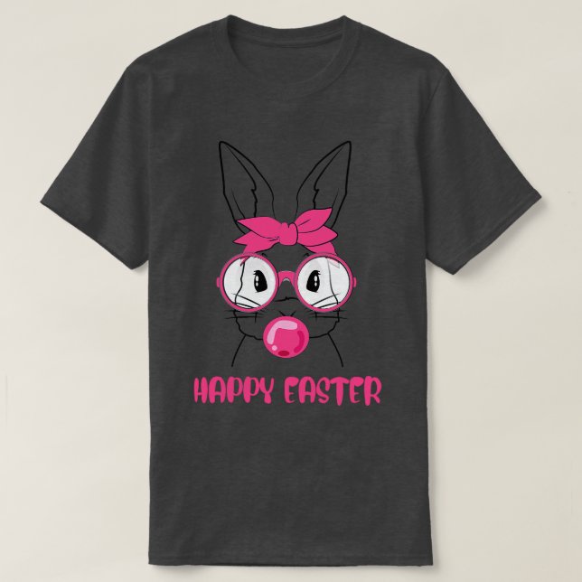 Camiseta rosto de coelho felz pascoa (Frente do Design)