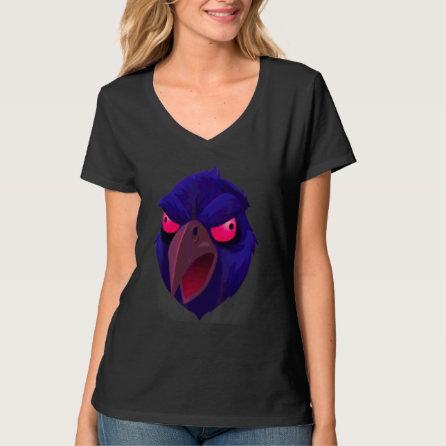 Camiseta Rosto de Corvo de Halloween 2 (Frente)