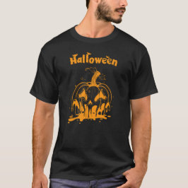 Camiseta Rosto de derretimento da abóbora do Halloween