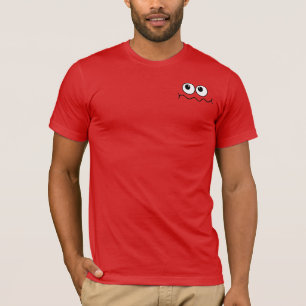 Camiseta Rosto de Desenho Animado Engraçado Frente e Verso