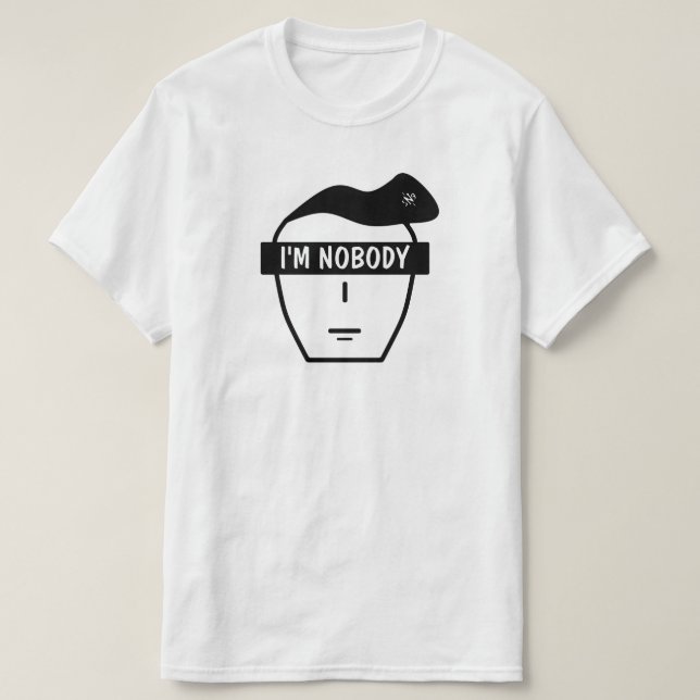 Camiseta Rosto de Desenho Animado Misterioso Ninguém Anônim (Frente do Design)