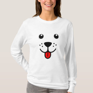 Camiseta Rosto de Emoji Feliz de Cachorro Animal de Estimaç
