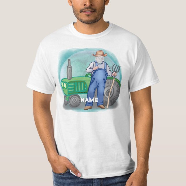 Camiseta Rosto de Fazendeiro com Trator (Frente)