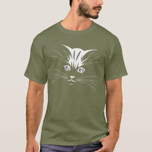 Camiseta Rosto de Gato em Branco