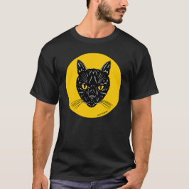 Camiseta Rosto de Gato Negro
