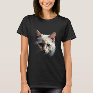 Camiseta Rosto de Gato Ragdoll Realista da Escuridão