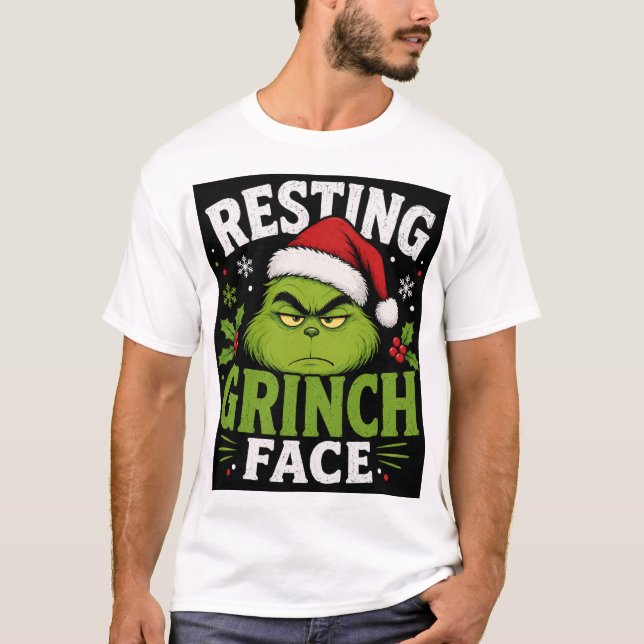 Camiseta Rosto de Grinch Desanimado (Frente)