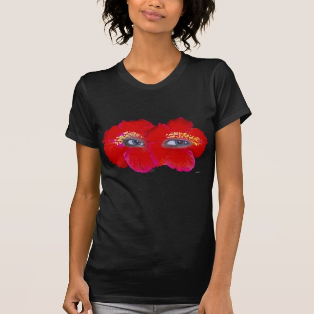 Camiseta Rosto de Hibiscus - Vermelho (Frente)