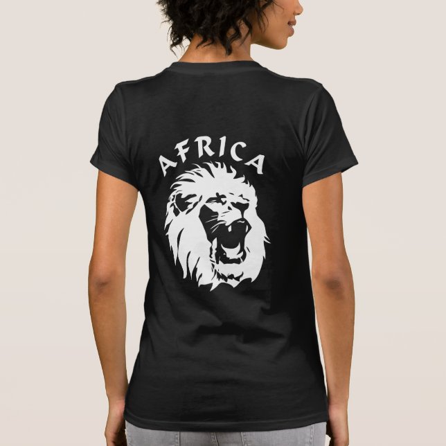 Camiseta Rosto de Leão Rugindo | África (Verso)