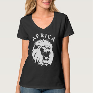 Camiseta Rosto de Leão Rugindo África