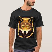 Rosto de Lobo Radiante Iluminado por Luz Dourada