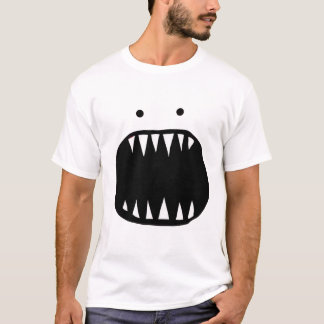Camiseta Rosto de Monstro Minimalista Vermelho