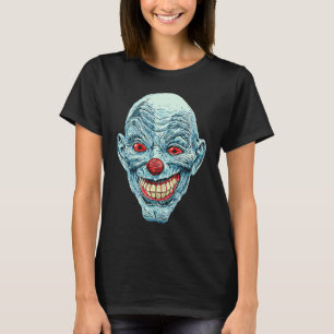 Camiseta Rosto de Palhaço Assustador Arrepiante Gráfico de