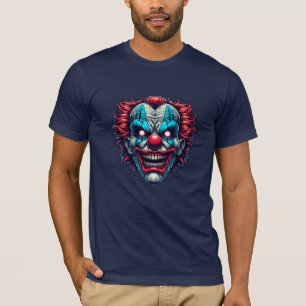 Camiseta Rosto de Palhaço Assustador Arte de IA