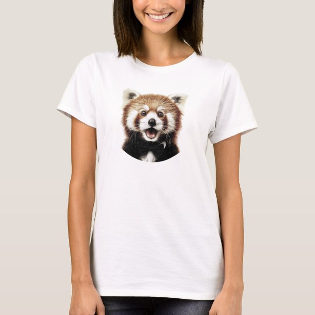 Camiseta Rosto de panda vermelho (Frente)