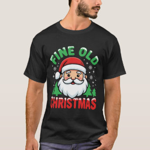Camiseta Rosto de Papai Noel de Natal Antigo e Bom