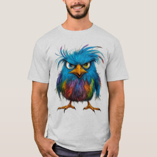 Camiseta rosto de pássaro malvado