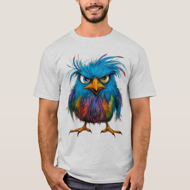 Camiseta rosto de pássaro malvado (Frente)