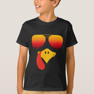 Camiseta Rosto de Peru de Ação de Graças Engraçado Com Ócul