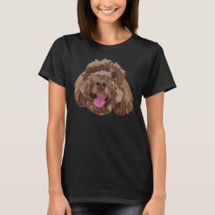 Camiseta Rosto de Poodle Marrom Apricot