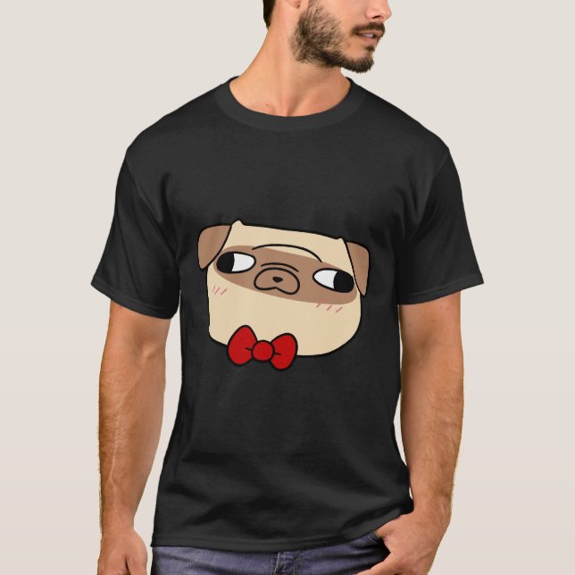 Camiseta Rosto de Pug com Gravata Borboleta 598 (Frente)
