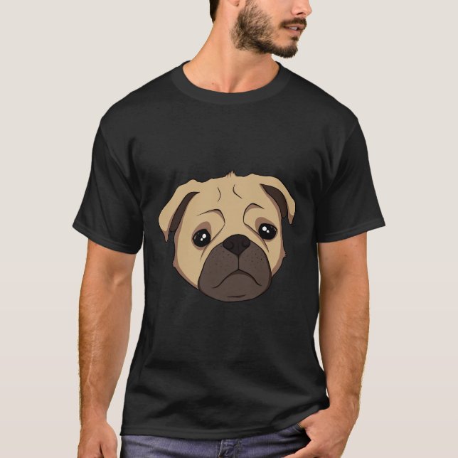 Camiseta Rosto de Pug Fofo 570 (Frente)