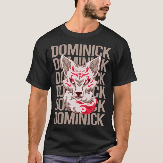 Camiseta Rosto de Raposa - Nome Dominick (Frente)