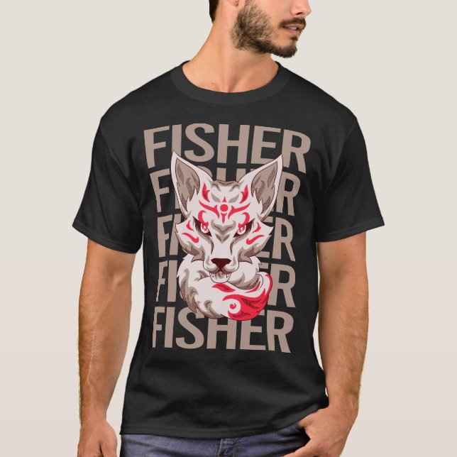 Camiseta Rosto de Raposa - Nome Fisher (Frente)