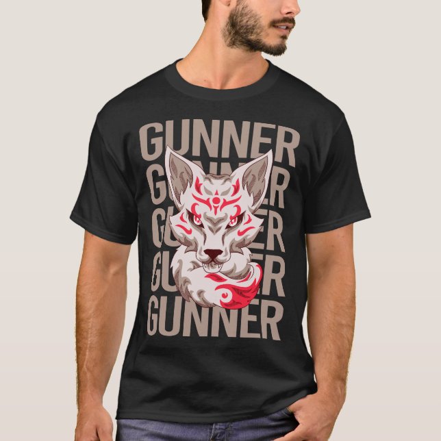 Camiseta Rosto de Raposa - Nome Gunner (Frente)