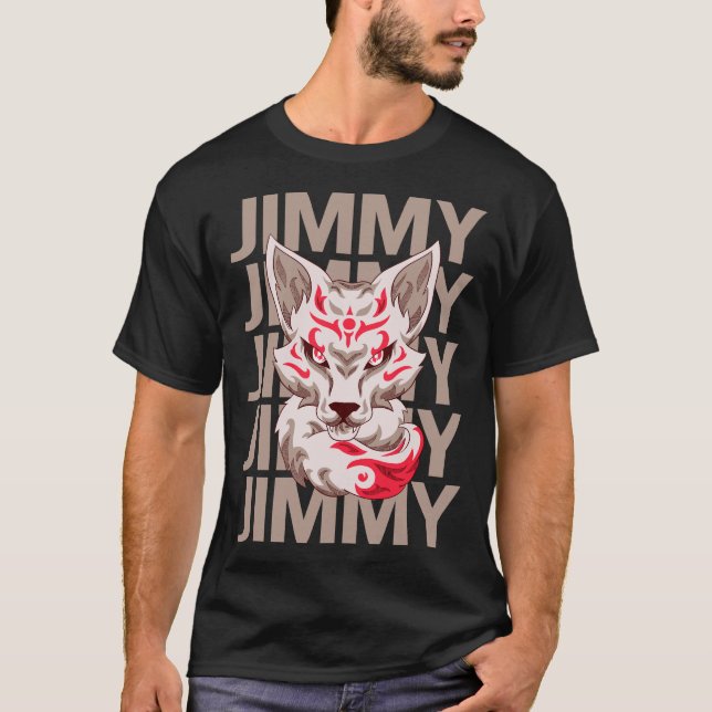 Camiseta Rosto de Raposa - Nome Jimmy (Frente)