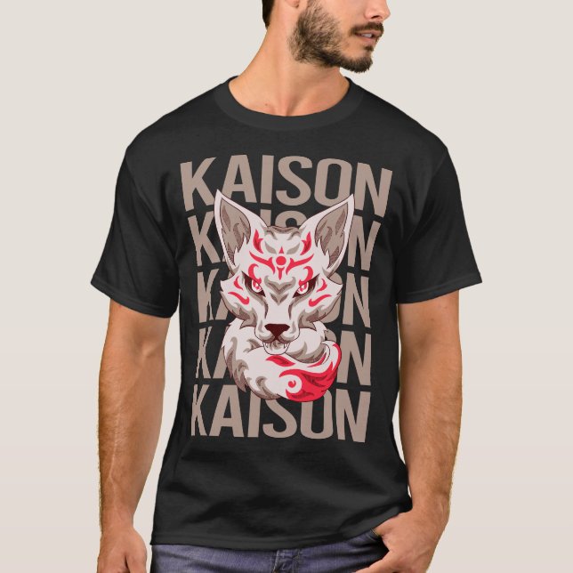 Camiseta Rosto de Raposa - Nome Kaison (Frente)