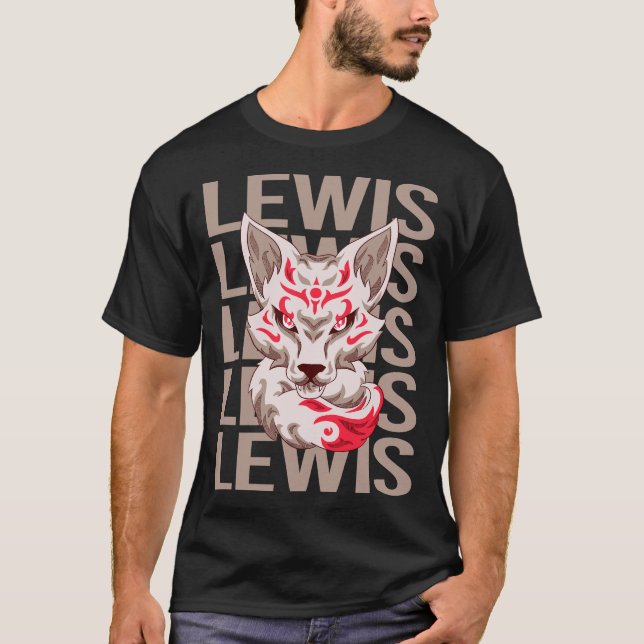 Camiseta Rosto de Raposa - Nome Lewis (Frente)