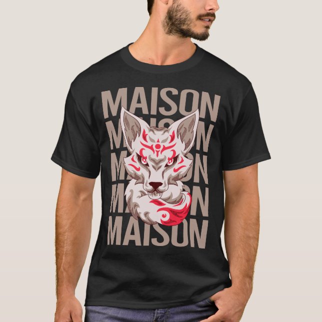 Camiseta Rosto de Raposa - Nome Maison (Frente)