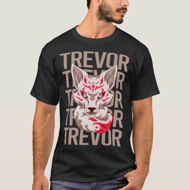 Camiseta Rosto de Raposa - Nome Trevor (Frente)